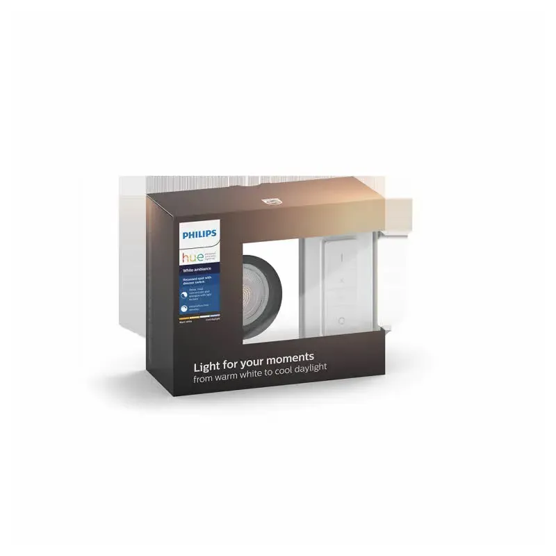 Philips Hue Milliskin Indbygningsspot Aluminium 1x5 5w 230v Med Fjernbetjening Firkantet