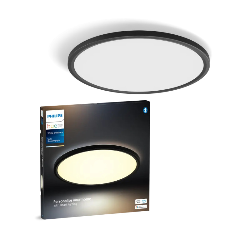 Philips Hue Tento White Ambiance Rundt Led Loftpanel Sort 42   Cm