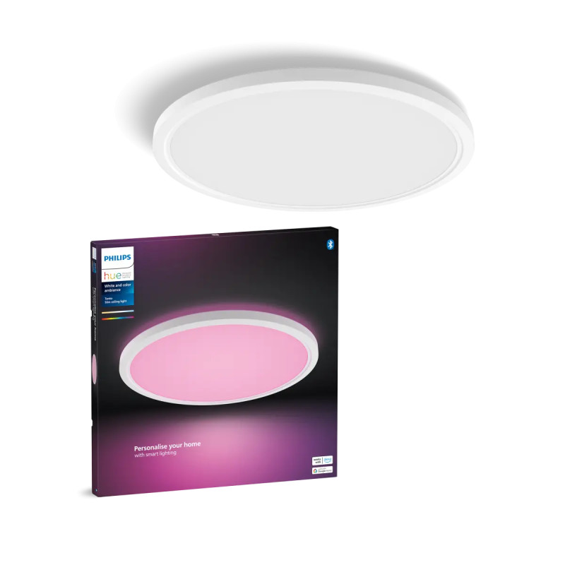 Philips Hue Tento White And Color Ambiance Rundt Led Loftpanel Hvid 54   Cm
