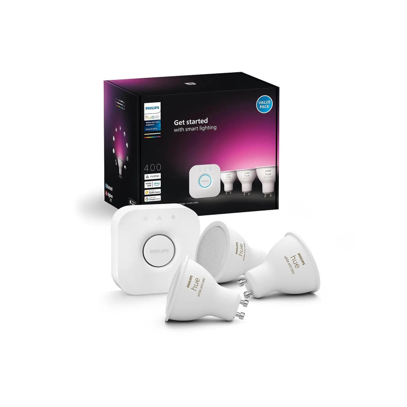 Philips Hue White And Color Ambiance Gu10 Startsæt   2w  -pak