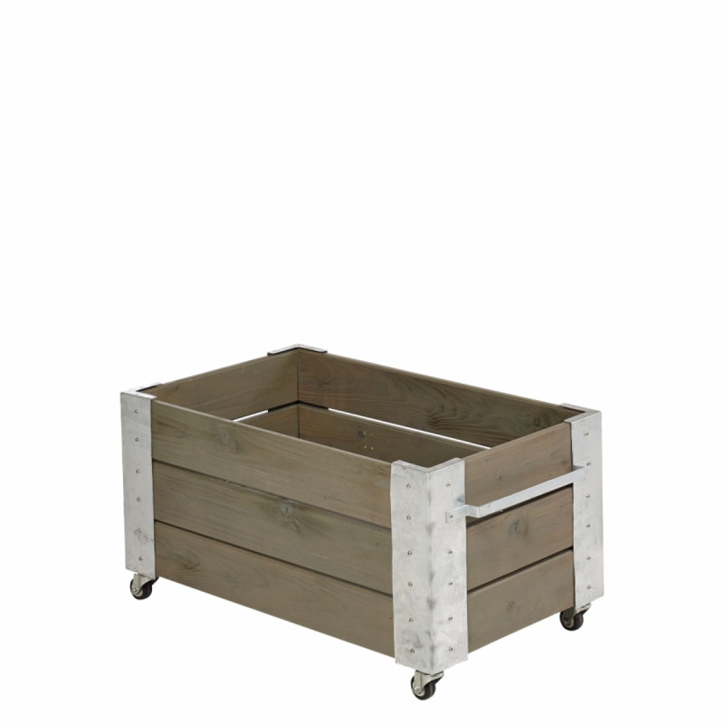 Plus Cubic Blomsterkasse 87x50x45cm   Hjul Gråbrun 18238-18