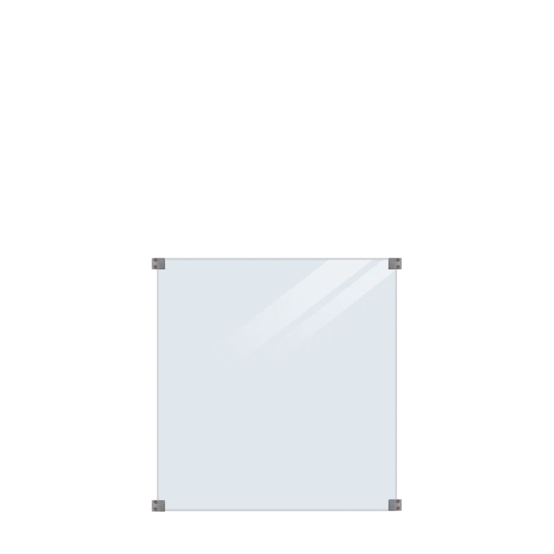 Plus Glashegn Lamineret Inkl    Runde Beslag   90 Cm     91 Cm Glas Klar Lamineret