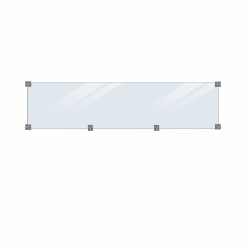Plus Glashegn 174x44   Cm  6mm Hærdet Glas Inkl  Beslag Og Glasliste 17767-15