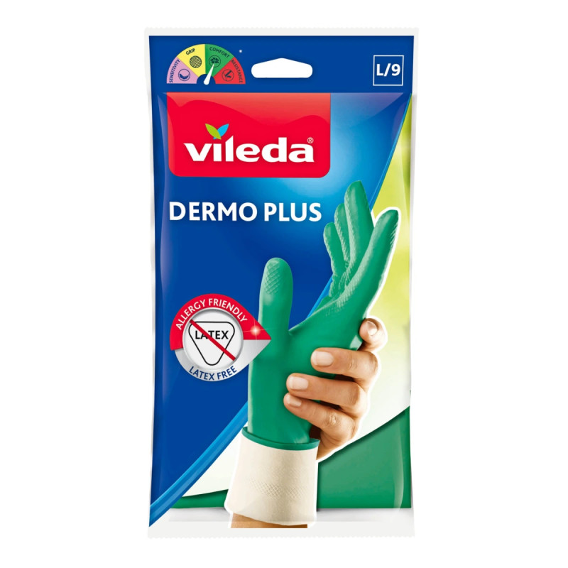 Vileda Gummihandske Dermo Plus Grøn Str