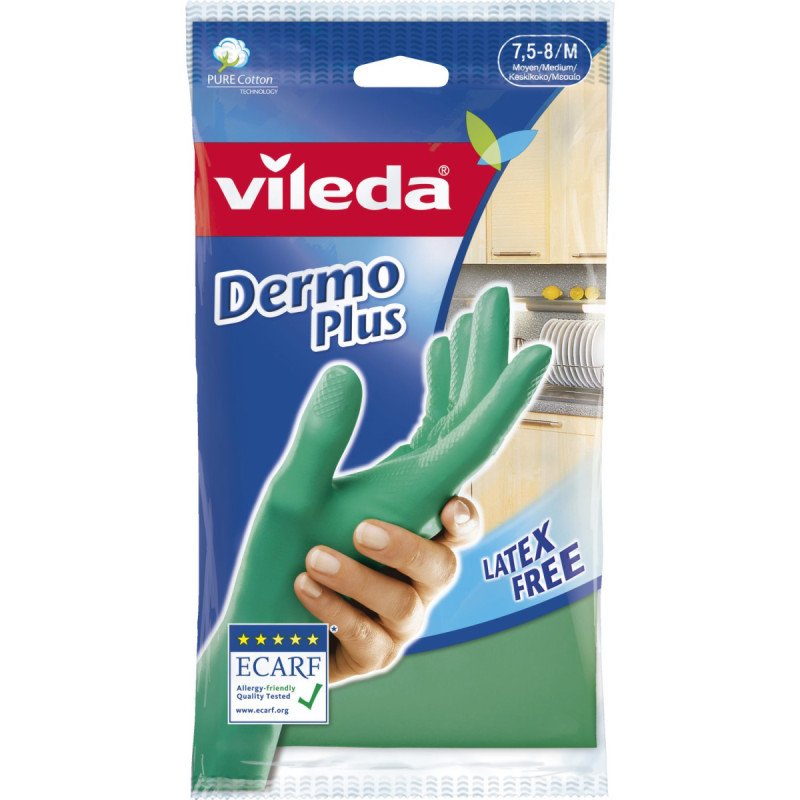 Vileda Gummihandske Dermo Plus Grøn Str
