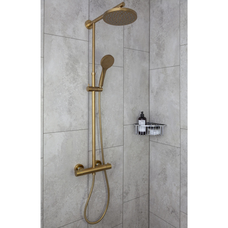 Adora Infigo   Termostatbruse- Sæt  ø200 100mm Gold Brushed