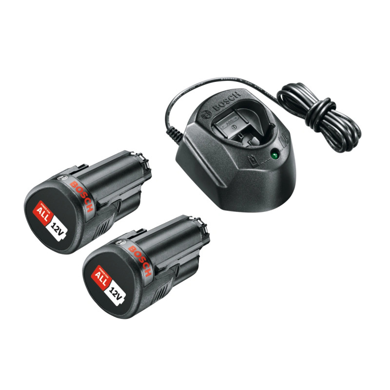 Bosch Batterisæt 12v 2x1 5ah  -gal12 Lader 1600a01l3e