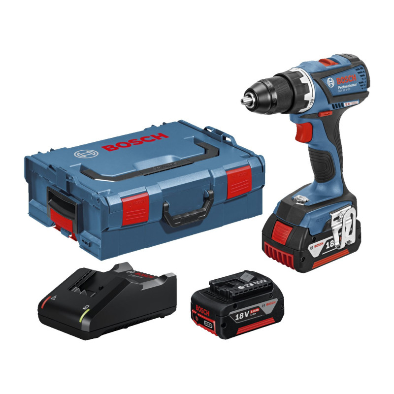 Bosch Professional-sæt: Batteridrevet Bore- Skruemaskine Gsr 18  -ec   Gal 1840cv           Ah    -boxx 136  0615990l3c