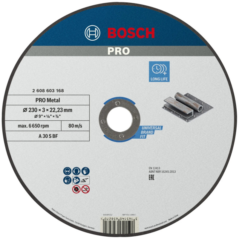 Bosch Skæreskive Metal 230x3mm Std 2608603168