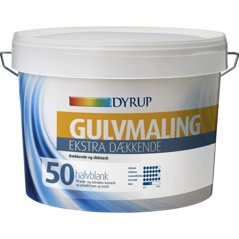 Dyrup Gulvmaling Vand Ekstra Dækkende Hvid   25lt
