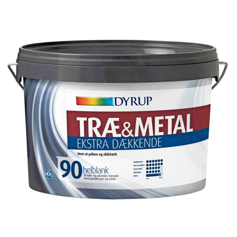 Dyrup Træ   Metal 90 Ekstra Dækkende Hvid   25lt