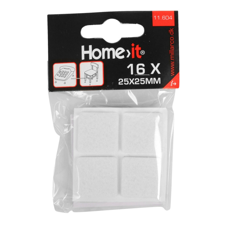 Home-it Filtpuder 16 Stk  25x25 Mm  Hvid