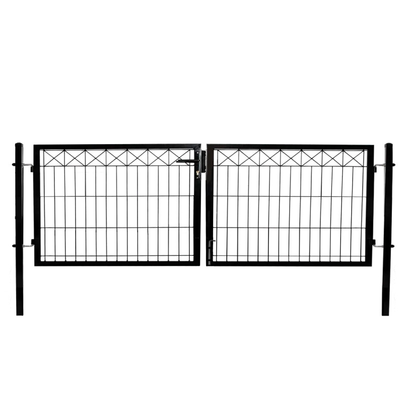 Hortus Dobbeltlåge Til Panelhegn Med Deko   100   300 Cm   Sort