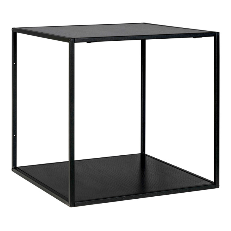 Hylde Med Sort Ramme Og Sorte Hylder 36x36x36 Cm 4282240