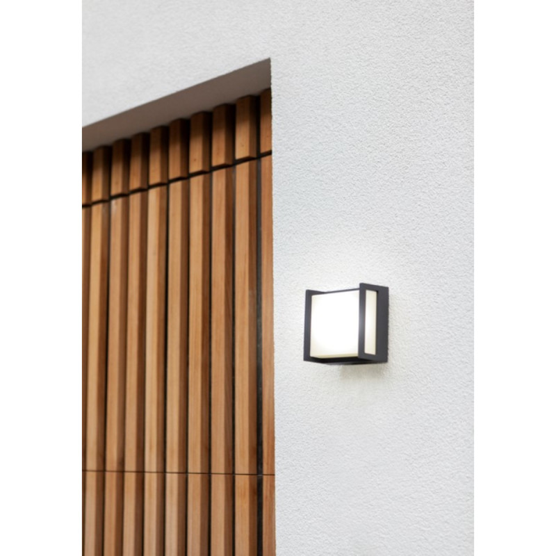 Lutec Væglampe Udendørs Qubo Mørkegrå140x140x72mm