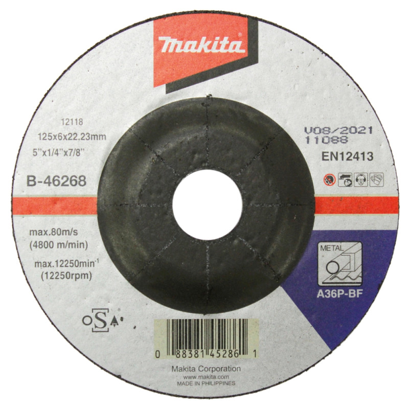 Makita Skrubskive 125x6x22   Metal  -46268