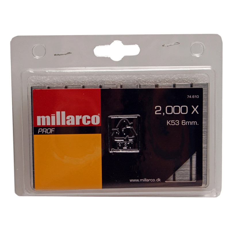 Millarco Hæfteklammer K53-  Mm    000 Stk