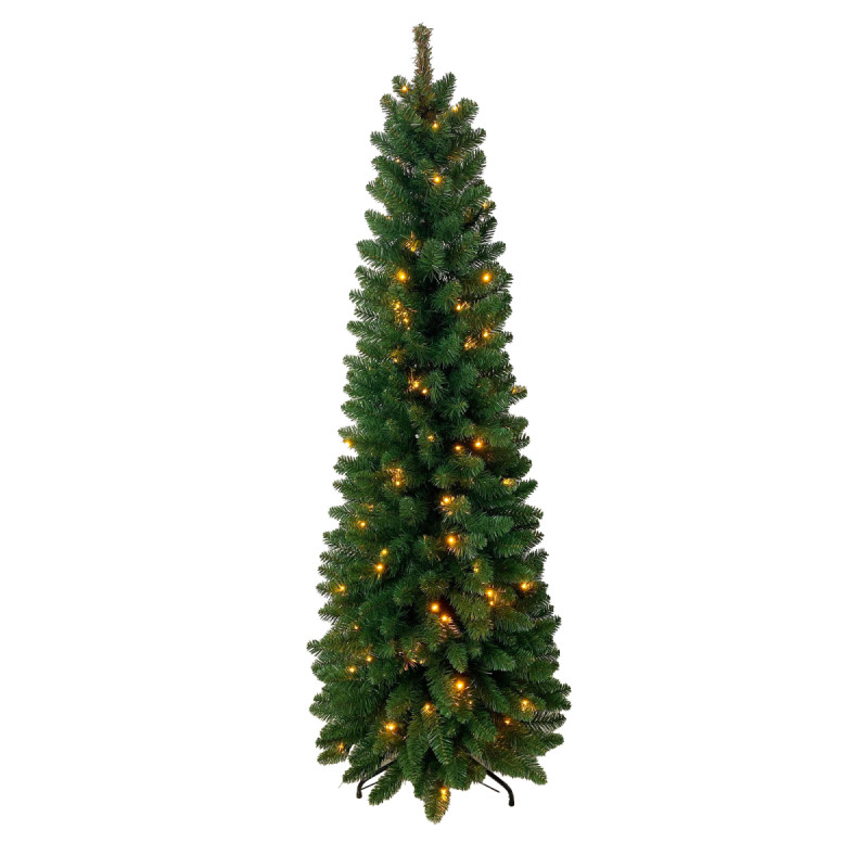 Nordic Winter Nor Smalt Kunstigt Juletræ Med 110 Led-lys   180   68 Cm