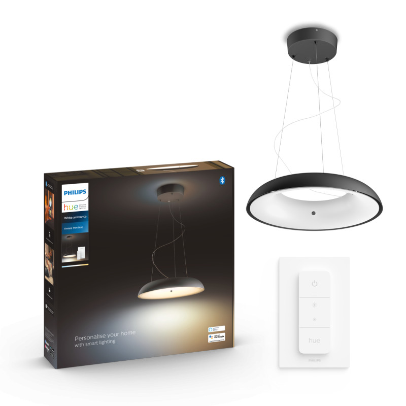 Philips Hue Amaze White Ambiance Led Pendel Sort 25w Med Dimmer Switch