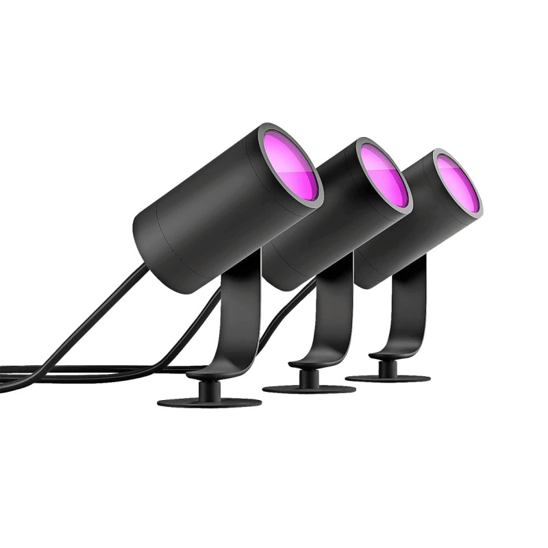 Philips Hue Lily White And Color Ambiance Udendørs Spotsæt Antracit 3x8w