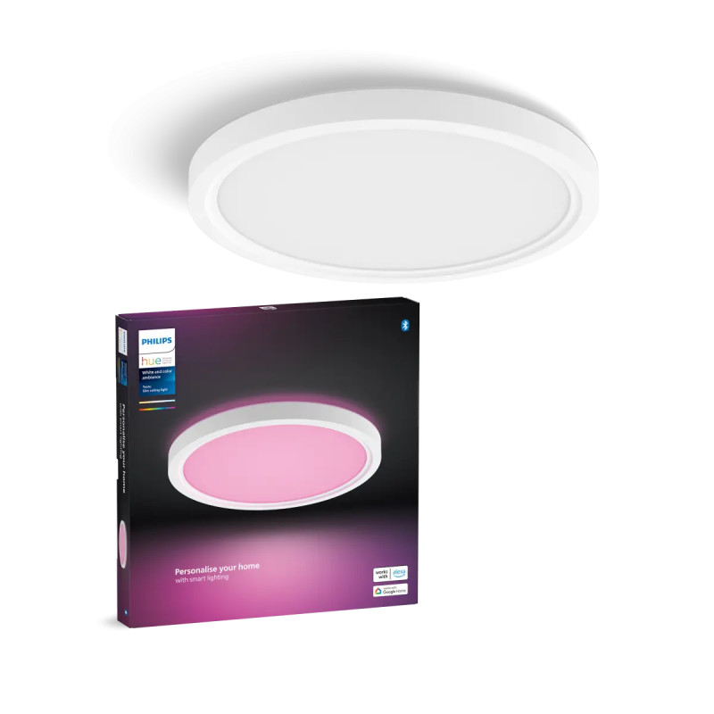 Philips Hue Tento White And Color Ambiance Rundt Led Loftpanel Hvid 29   Cm