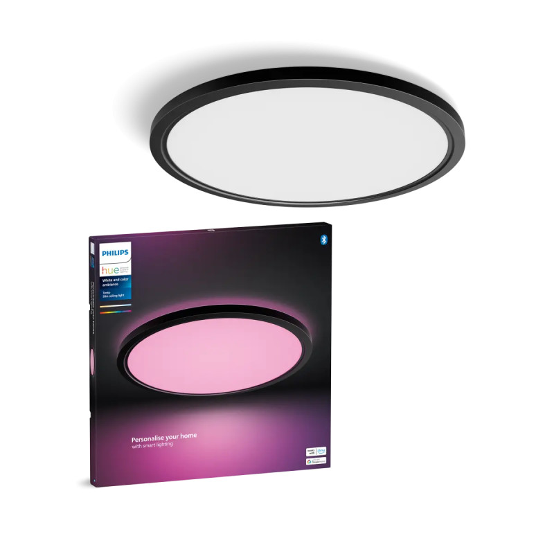 Philips Hue Tento White And Color Ambiance Rundt Led Loftpanel Sort 54   Cm