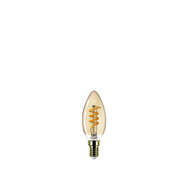 Philips Led Classic Spiral Filament  15w Kerte E14   Guld Dæmpbar   Stk 8718699676131