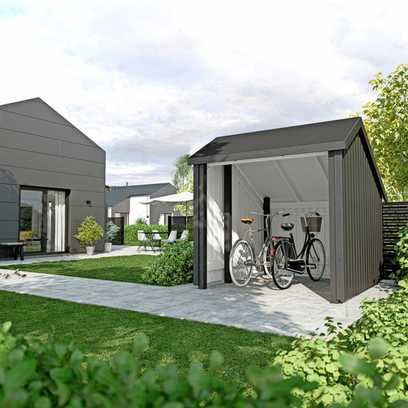 Plus Cykelskur  Udv  Grundmål:  Bxlxh 229x248x250 Cm  Ubehandlet  16756-