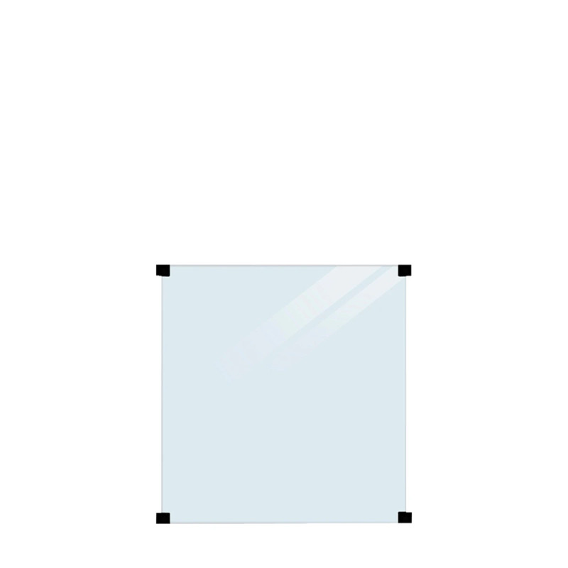 Plus Glashegn Lamineret Inkl    Runde Beslag   90 Cm     91 Cm Glas Klar Lamineret