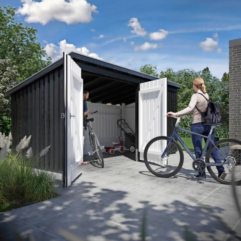 Plus Nordic Multi Havehus     Mâ    Moduler   Dobbeltdør Og Lukket Front Inkl  Tagpap Alulister 1685815-