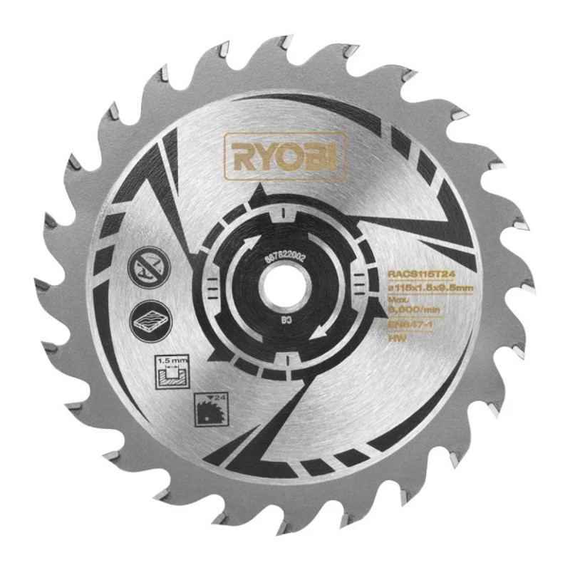 Ryobi 115 Mm Rundsavsklinge Med 24 Tænder Racs115t24