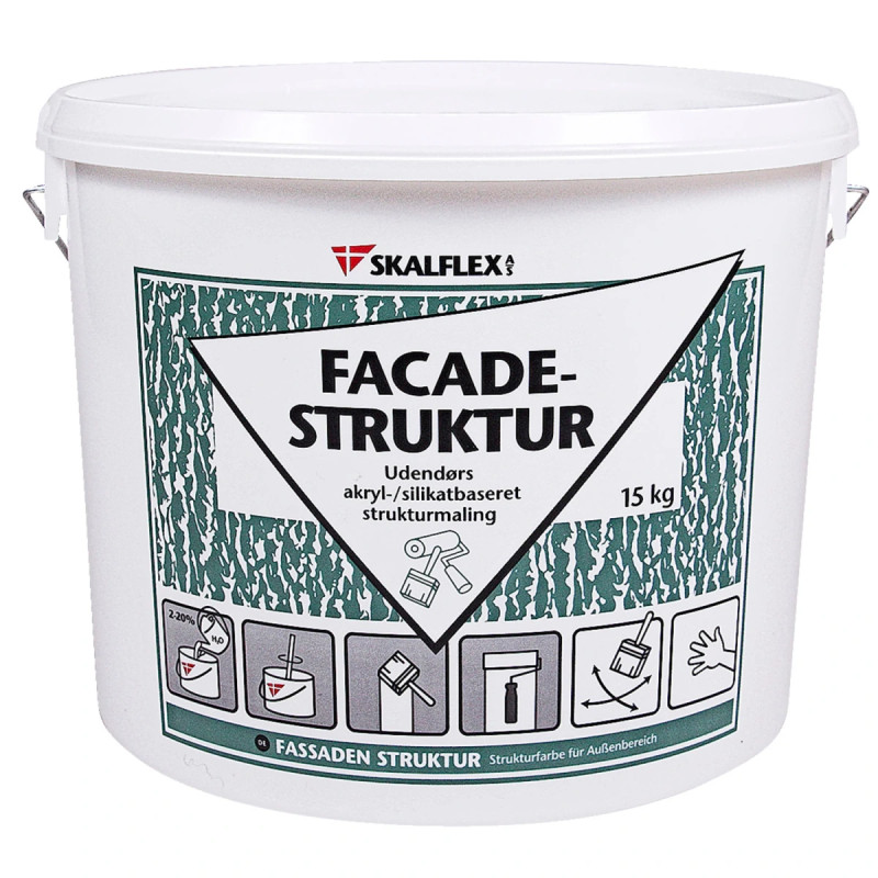 Skalflex Facadestruktur Grov Hvid 15kg