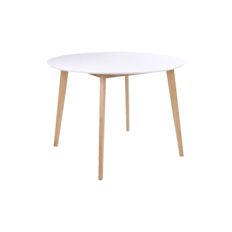 Spisebord   Hvid Og Natur ø105 H75 Cm 2201031
