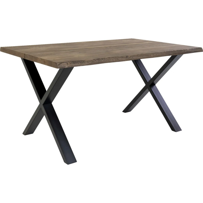Spisebord   Smoked Olieret Eg Med Bølget Kant Forberedt Tillægsplader 140x95xh75cm 2201490