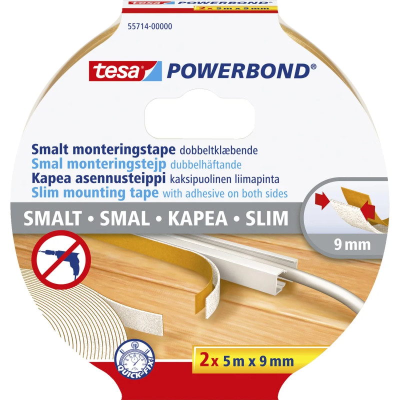 Tesa Dobbeltklæbende Tape 9mm 55714