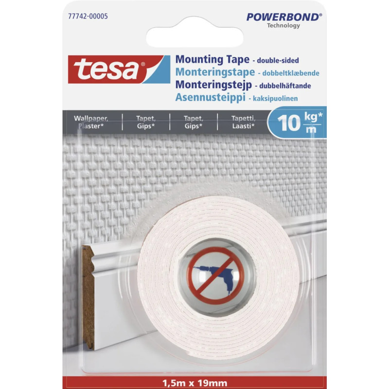 Tesa Monteringstape Til Tapet Og Puds  10 Kg    Rulle