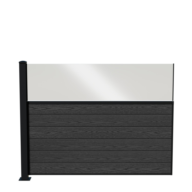 Wimex Fag Med Glas Fur Classic T140  -profil Wpc Koksgrå Pulverlak Stolpe    Fod 1400