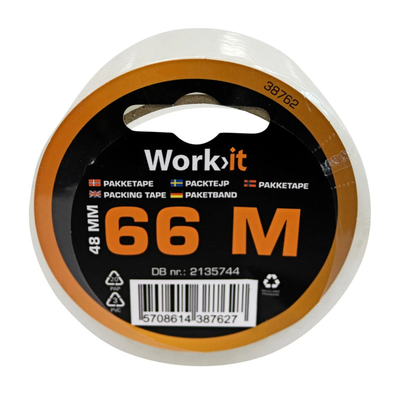 Workï It Pakketape 48 Mm    66 Meter